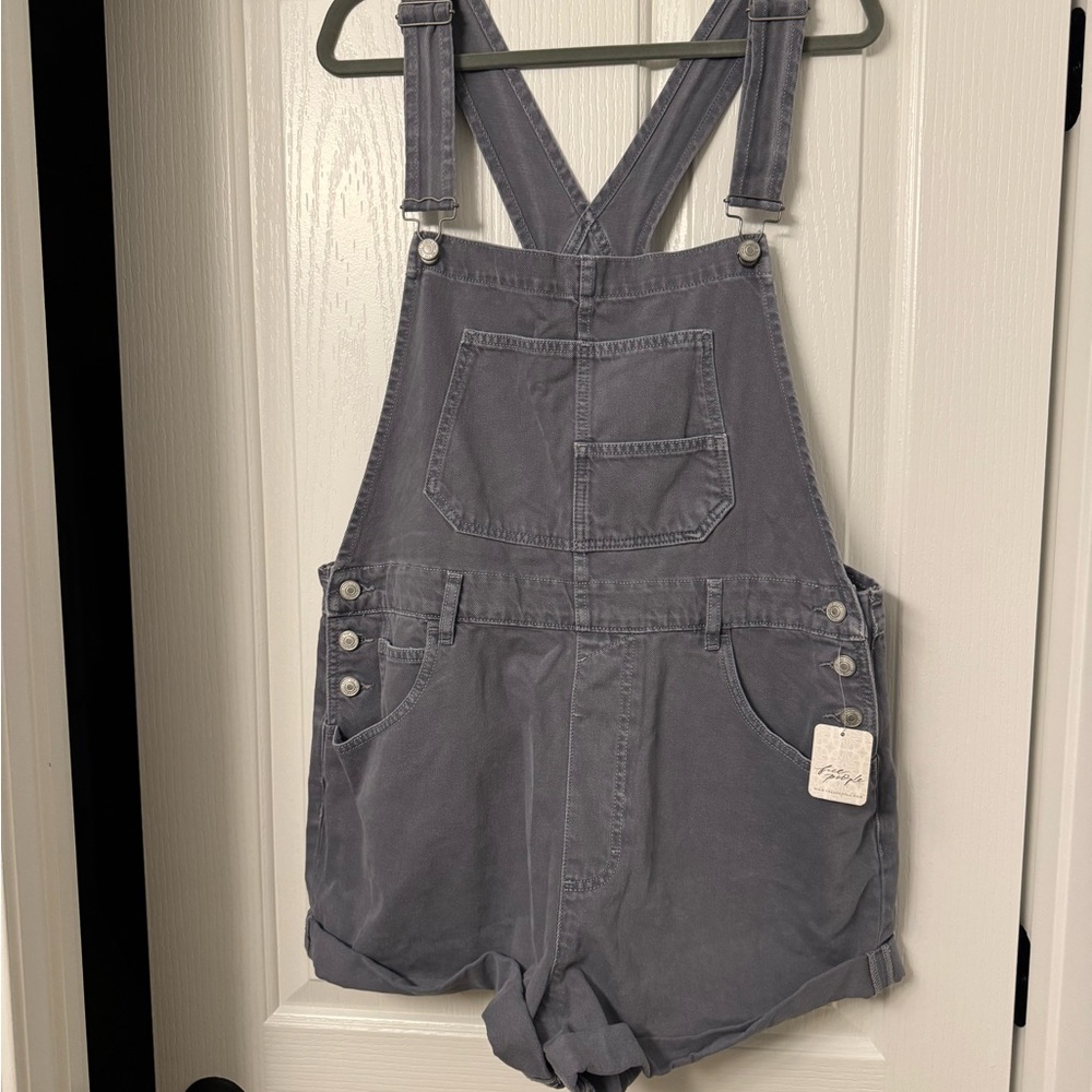 We The Free Little Darlin Gray Short Overalls NWT